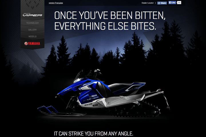 Yamaha SR Viper website preview